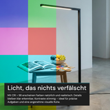 LED-Büro-Stehleuchte, Up/Down, UGR<16, CRI98, dimmbar, 45 W, 1940 x 40 x 1050 mm, 3500 lm, schwarz