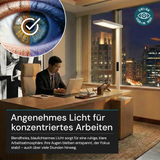 LED-Büro-Stehleuchte, Up/Down, UGR<16, CRI98, dimmbar, 60 W, 1887 x 840 x 370 mm, 3500 lm, weiß