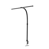 LED-Schreibtischlampe, Doppelkopf, in Schwarz, dimmbar, 5 Farbtemperaturstufen, 24 W, 800 lm, klemm- und verstellbare Monitorlampe.