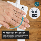 LED-Schreibtischlampe, Doppelkopf, in Weiß, dimmbar, 5 Farbtemperaturstufen, 18 W, 1100 lm, klemm- und voll verstellbare Monitor-/Tischlampe mit kotaktlosem Ein-/Ausschaltssensor