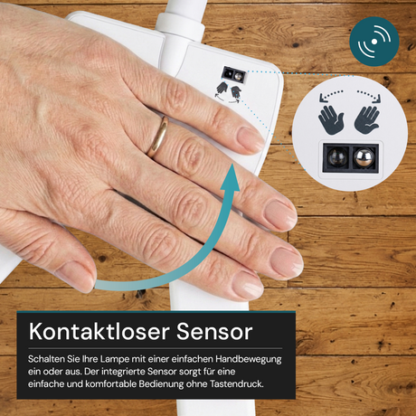LED-Schreibtischlampe, Doppelkopf, in Weiß, dimmbar, 5 Farbtemperaturstufen, 18 W, 1100 lm, klemm- und voll verstellbare Monitor-/Tischlampe mit kotaktlosem Ein-/Ausschaltssensor