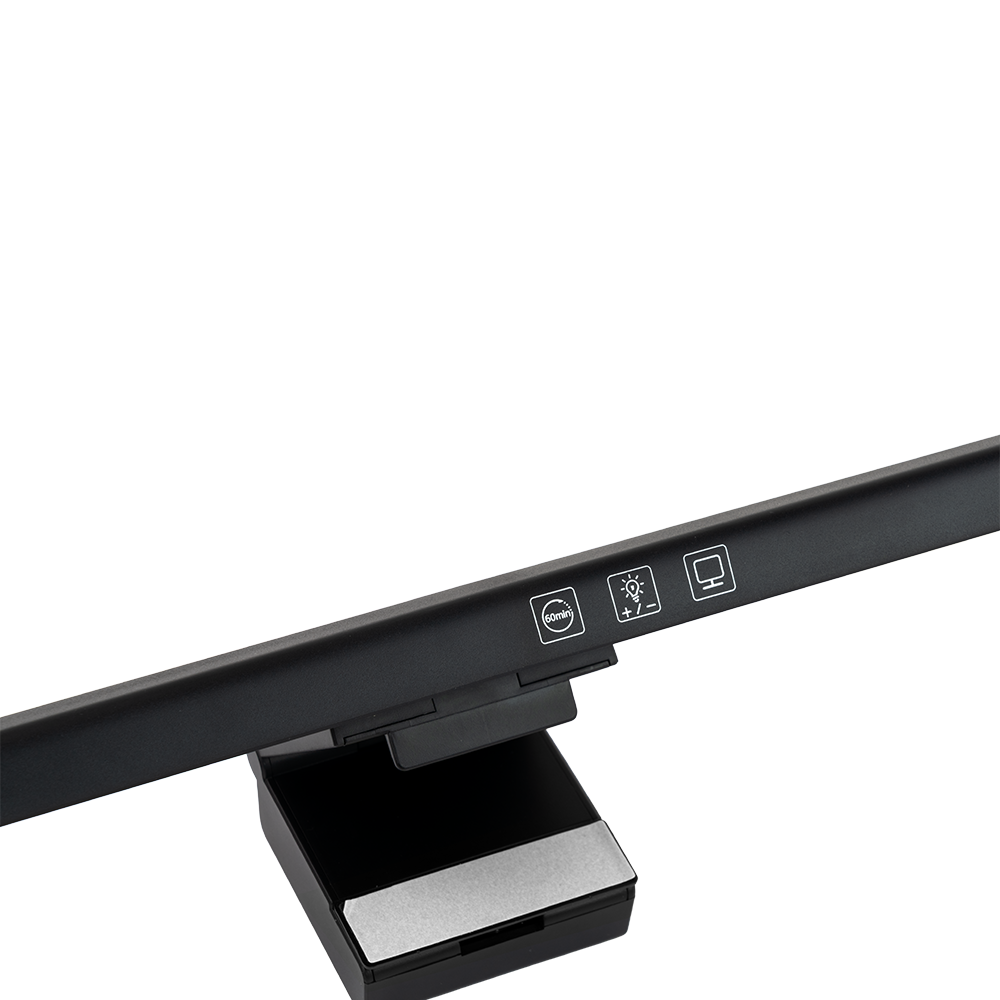Monitor Lampe in Schwarz, Touch Control, 50 cm, 5 W Leistung, Lichtfarbe und Helligkeit einstellbar, Bildschirmlampe.