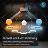 LED-Stehlampe- und Schreibtischlampe, Doppelkopf, in Schwarz, dimmbar, 5 Farbtemperaturstufen, 18 W, 1100 lm, voll verstellbare Monitor-/Tischlampe mit kontaktlosem Ein-/Ausschalt-Sensor.