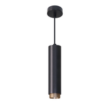 LED-Pendelleuchte, schwarz/gold, aus Aluminium, 1-flammig, GU10-Fassung, IP20.