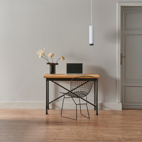 LED-Pendelleuchte, weiß/schwarz, aus Aluminium, 1-flammig, GU10-Fassung, IP20.