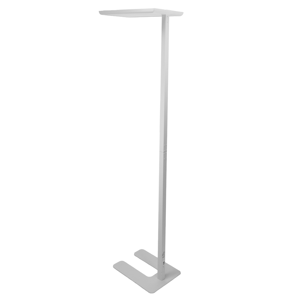 LED Büro-Stehleuchte, Up/Down, in Weiß, 100 W, 7000 lm, 4000 K (neutralweiß), UGR<16, CRI98, dimmbar, RG0, Bridgelux LED, Arbeitsplatzleuchte