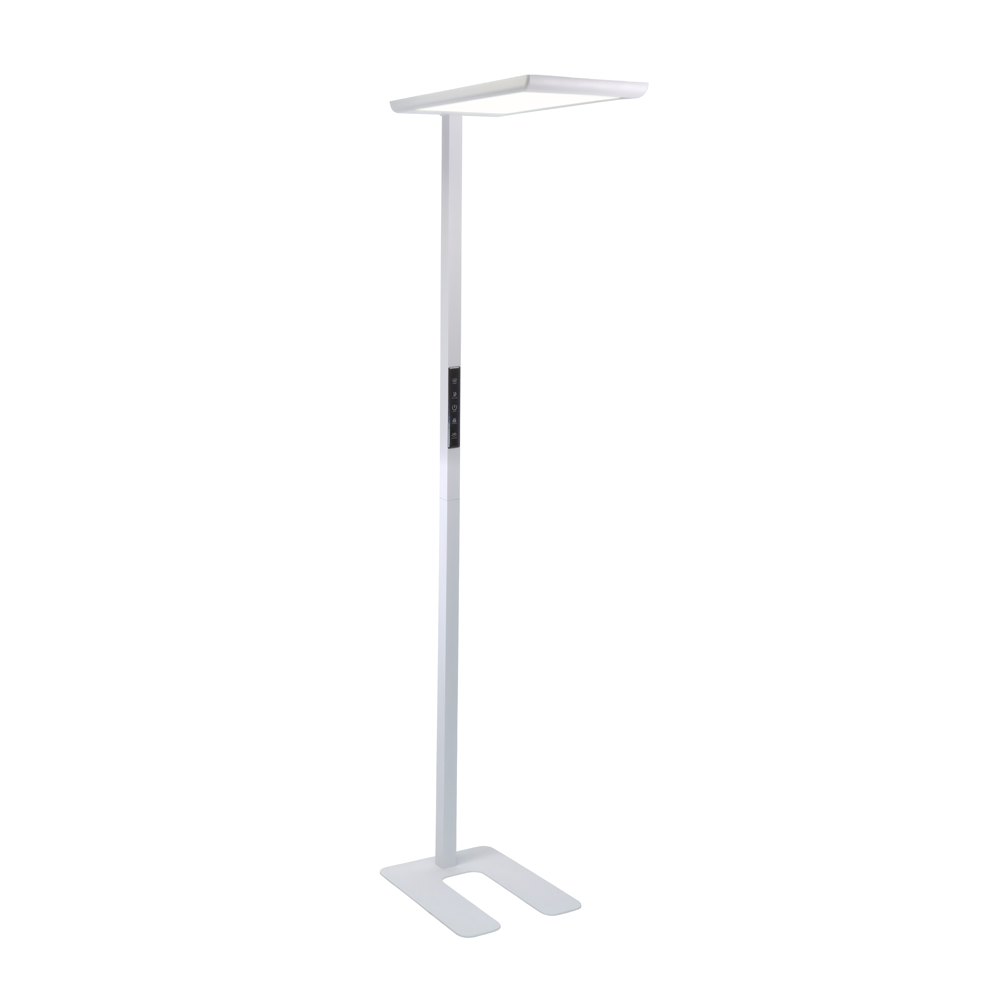 LED Büro-Stehleuchte, Up/Down, in Weiß, 100 W, 7000 lm, 4000 K (neutralweiß), UGR<16, CRI98, dimmbar, RG0, Bridgelux LED, Arbeitsplatzleuchte