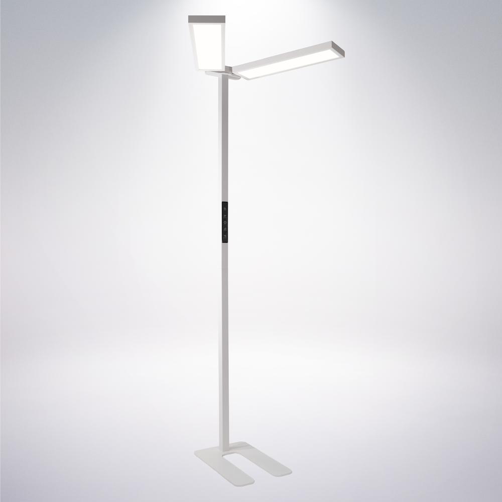 LED Büro-Stehleuchte DUO Line, Up/Down, weiß, 120 W, 8500 lm, 4000 K (neutralweiß), UGR<16 blendfrei, CRI98, dimmbar, RG0, Arbeitsplatzleuchte