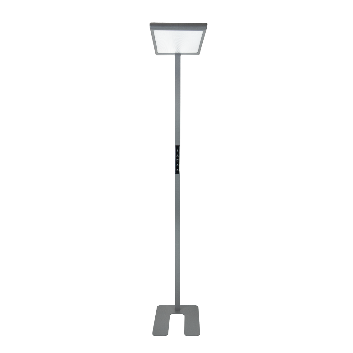 LED Büro-Stehleuchte, Up/Down, in Grau, 100 W, 7000 lm, 4000 K (neutralweiß), UGR<16, CRI98, dimmbar, RG0, Bridgelux LED, Arbeitsplatzleuchte.