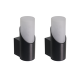 2er-Pack Moderne Wandleuchte, Innen/Außen, schwarz, GU10 Fassung, IP54, Aluminium.