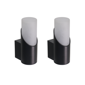 2er-Pack Moderne Wandleuchte, Innen/Außen, schwarz, GU10 Fassung, IP54, Aluminium.