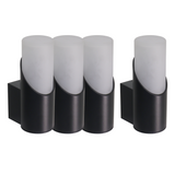 4er-Pack Moderne Wandleuchte, Innen/Außen, schwarz, GU10 Fassung, IP54, Aluminium.
