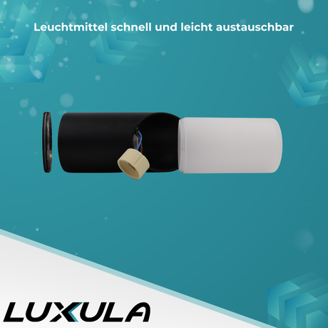 Moderne Wandleuchte, Innen/Außen, schwarz, GU10 Fassung, IP54, Aluminium.