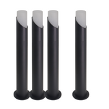 4er-Pack Moderne Wegeleuchte, schwarz, GU10 Fassung, IP54, Aluminium, mit Erdspieß, Höhe 52 cm.