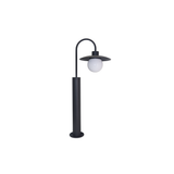 Elegante Wegeleuchte, schwarz, E27 Fassung, IP44, Aluminium, mit Erdspieß, Höhe 65 cm.