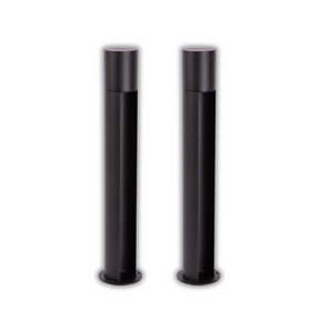 2er-Pack Edle Wegeleuchte, schwarz, GU10 Fassung, IP44, Aluminium, mit Erdspieß, Höhe 60 cm.