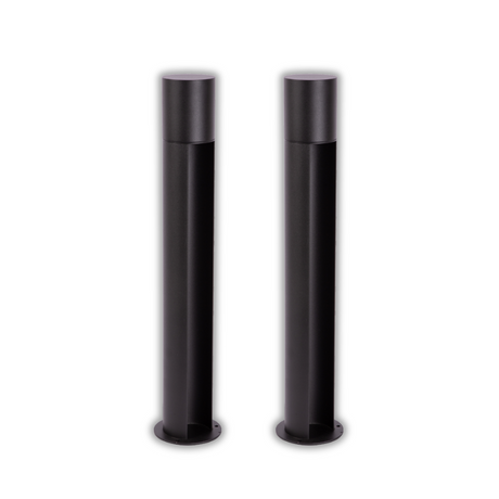 2er-Pack Edle Wegeleuchte, schwarz, GU10 Fassung, IP44, Aluminium, mit Erdspieß, Höhe 60 cm.