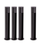 4er-Pack Edle Wegeleuchte, schwarz, GU10 Fassung, IP44, Aluminium, mit Erdspieß, Höhe 60 cm.