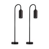 2er-Pack Schöne Wegeleuchte, schwarz, GU10 Fassung, IP54, Aluminium, mit Erdspieß, Höhe 60 cm.