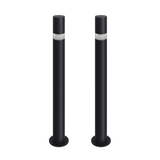 2er-Pack Wegeleuchte mit 360° Lichtkegel, schwarz, GU10 Fassung, IP44, Aluminium, mit Erdspieß, Höhe 63 cm.