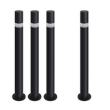 4er-Pack Wegeleuchte mit 360° Lichtkegel, schwarz, GU10 Fassung, IP44, Aluminium, mit Erdspieß, Höhe 63 cm.