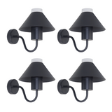 4er-Pack Stillvolle Wandleuchte, Innen/Außen, schwarz, GU10 Fassung, IP54, Aluminium.