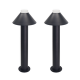 2er-Pack Stilvolle Wegeleuchte, schwarz, GU10 Fassung, IP44, Aluminium, mit Erdspieß, Höhe 60 cm.