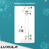 4er-Pack Stilvolle Wegeleuchte, schwarz, GU10 Fassung, IP44, Aluminium, mit Erdspieß, Höhe 60 cm.