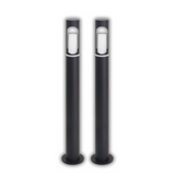 2er-Pack Zeitlose Wegeleuchte, schwarz, GU10 Fassung, IP44, Aluminium, mit Erdspieß, Höhe 60 cm.