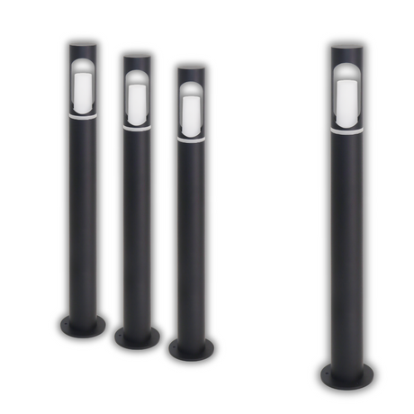 4er-Pack Zeitlose Wegeleuchte, schwarz, GU10 Fassung, IP44, Aluminium, mit Erdspieß, Höhe 60 cm.