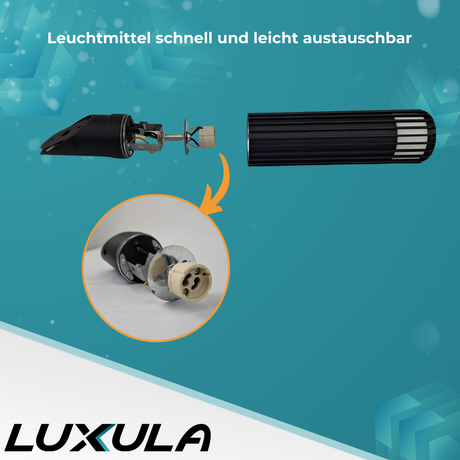 4er-Pack Moderne Wandleuchte Innen/Außen, schwarz, GU10 Fassung, IP44, Aluminium.