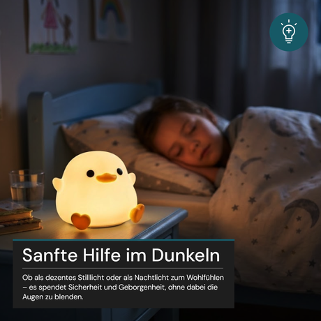 LED-Nachtlicht Küken, 1,7 W, 70 lm, 3000 K, 5-Stufen-Dimmfunktion, 30-Minuten-Timer