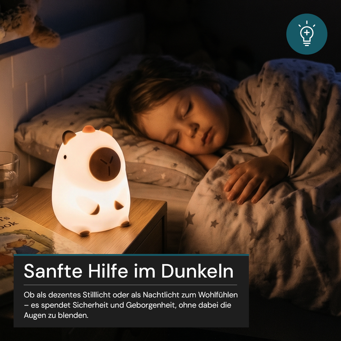 LED Nachtlicht Capybara, 1,7 W, 70 lm, 3000 K, 5-Stufen-Dimmfunktion, 30-Minuten-Timer