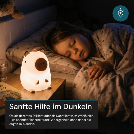 LED Nachtlicht Capybara, 1,7 W, 70 lm, 3000 K, 5-Stufen-Dimmfunktion, 30-Minuten-Timer
