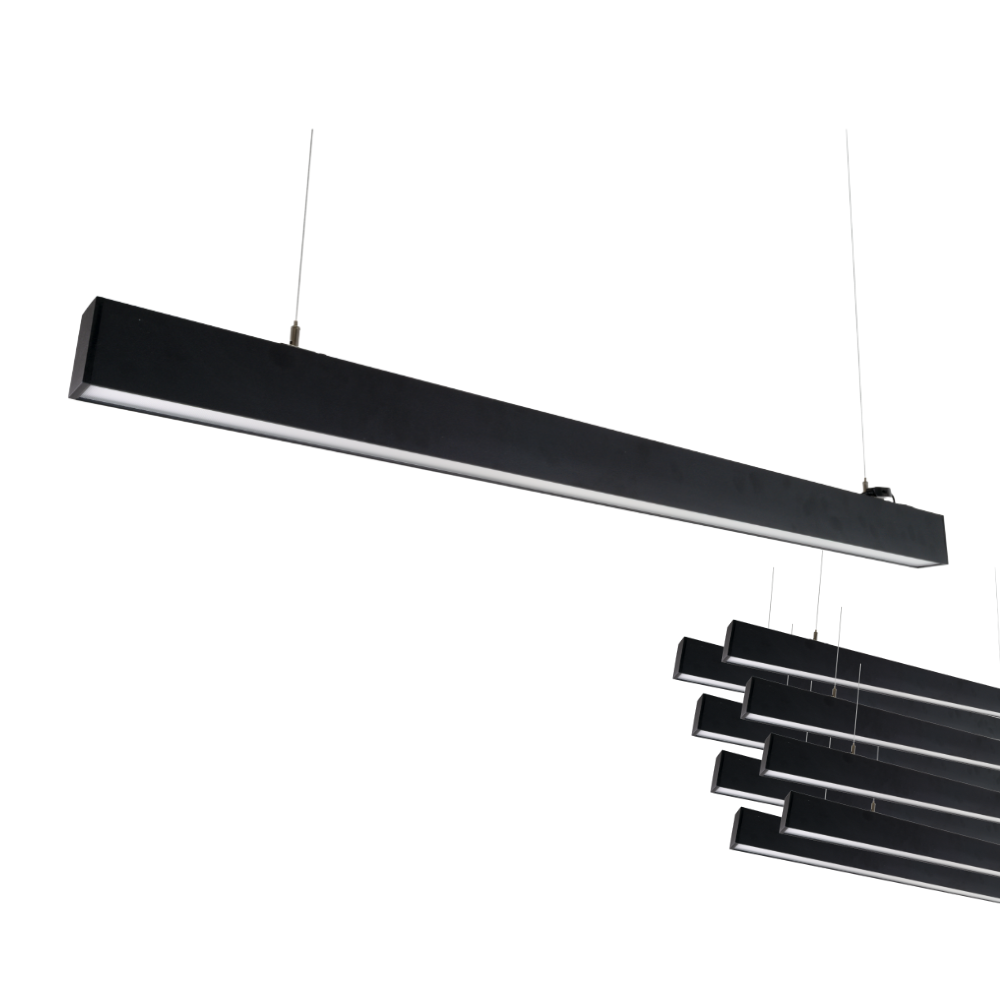 9er-Pack LED Büro-/Tresenleuchte Up&Down, schwarz, 120 cm, 30 W, 3600 lm, UGR<19, 3000-6500 K (CCT), LIFUD Netzteil, erweiterbar, Aluminium.
