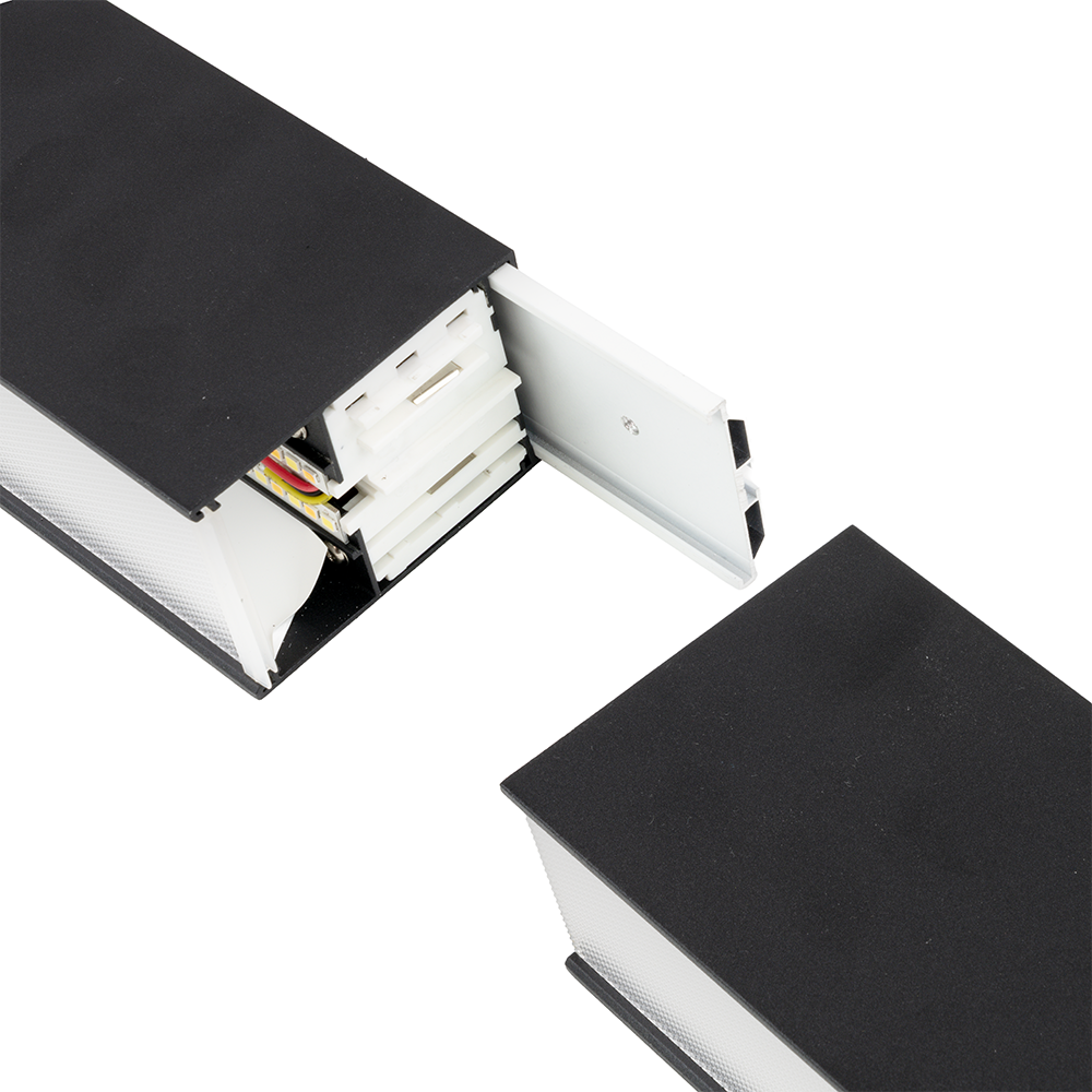 6er-Pack LED Büro-/Tresenleuchte Up&Down, schwarz, 120 cm, 30 W, 3600 lm, UGR<19, 3000-6500 K (CCT), LIFUD Netzteil, erweiterbar, Aluminium.
