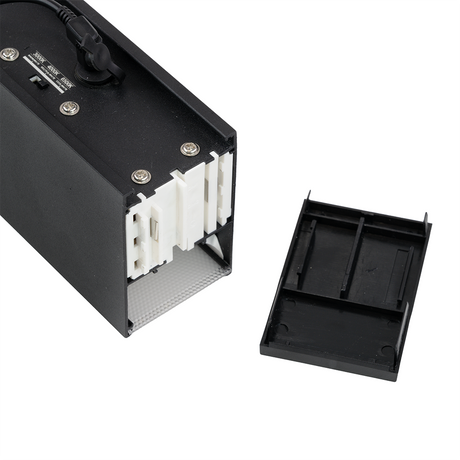 LED Büro-/Tresenleuchte Up&Down, schwarz, 120 cm, 30 W, 3600 lm, UGR<19, 3000-6500 K (CCT), LIFUD Netzteil, erweiterbar, Aluminium.