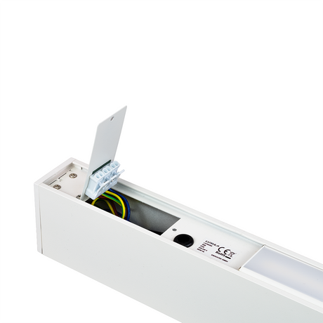 LED Büro-/Tresenleuchte Up&Down, weiß, 120 cm, 30 W, 3600 lm, UGR<19, 3000-6500 K (CCT), LIFUD Netzteil, erweiterbar, Aluminium.