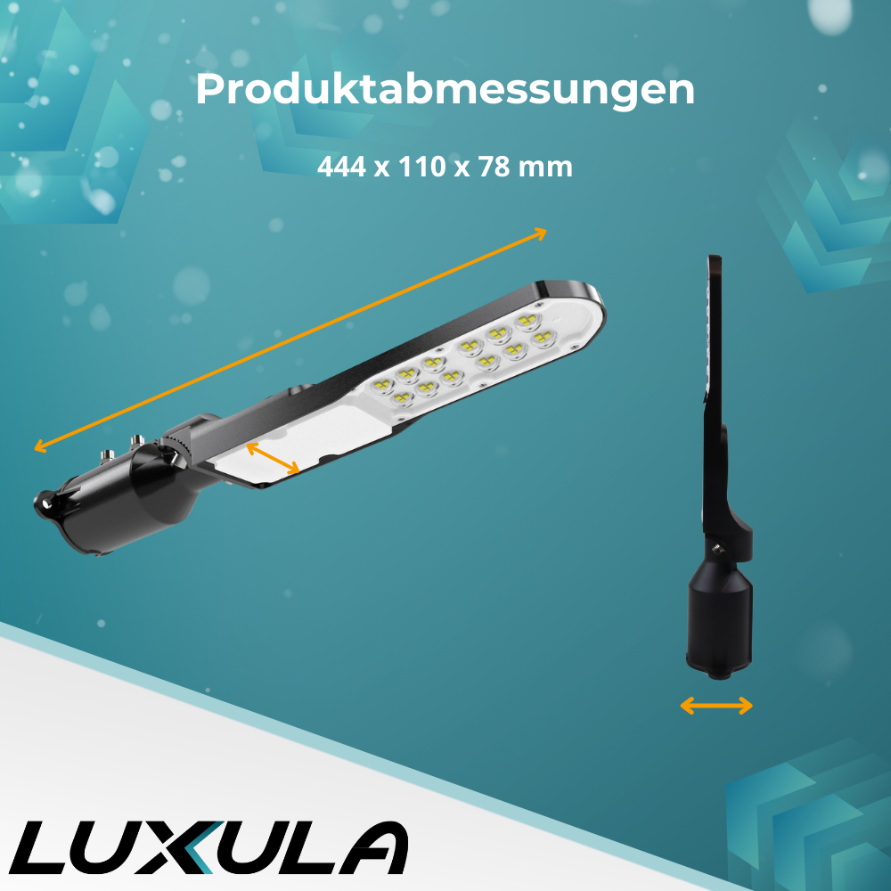 10er Pack LED Straßenleuchte, SLIM, 30 W, 3600 lm, 5000 K (neutralweiß), IP65, Wand- und Mastmontage.
