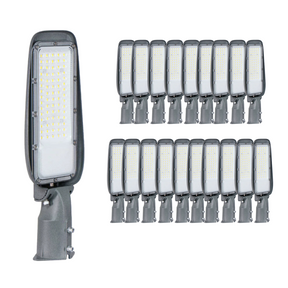 20er Pack LED Straßenleuchte, 50 W, 4500 K (neutralweiß), 5000 lm, grau, IP65, Wand- und Mastmontage.