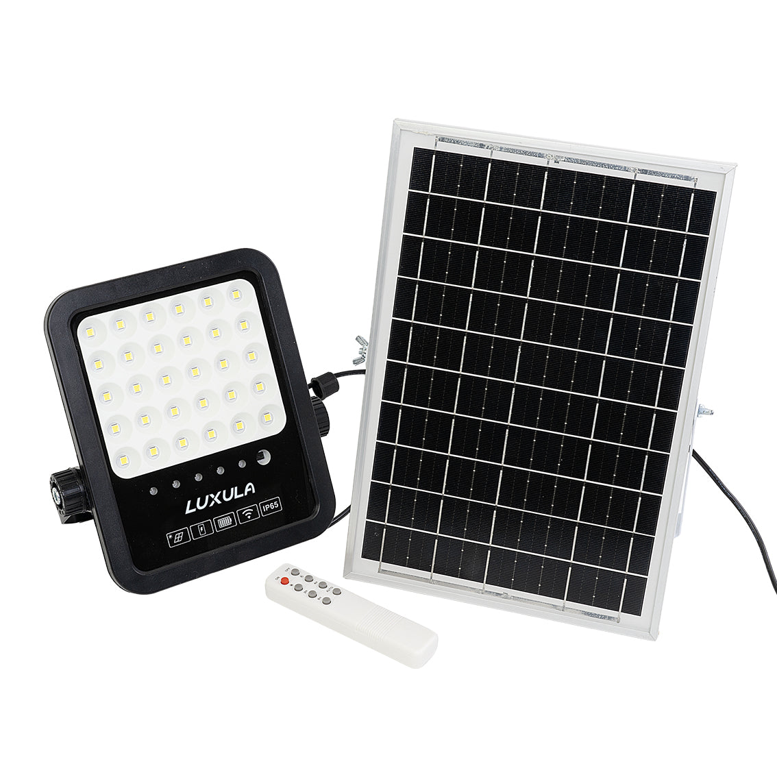 Solarstrahler, LED-Fluter, Solar mit Akku, 15W, 1650lm, 6500K, IP65, schwarz.