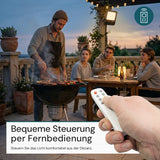 Solarstrahler, LED-Fluter, Solar mit Akku, 15W, 1650lm, 6500K, IP65, schwarz.