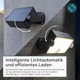 Automatisch rotierender Solar-Fluter mit Bewegungssensor, 6W, 800 lm, 3000K, IP65, Akku