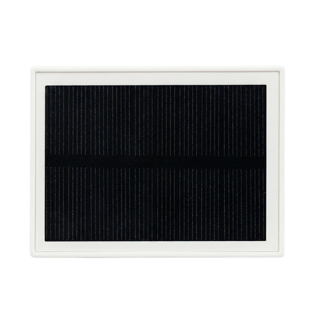 Solar LED Wandleuchte mit drehbarem Lichtkopf und Solarpanel, PIR-Sensor, IP65 und 3 CCT mit Akku, weiß