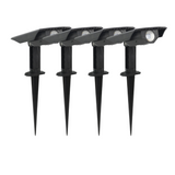 4er-Pack Solar Gartenstrahler, mit verstellbarem Lichtwinkel, 8 Stunden Leuchtdauer, 4000 K (neutralweiß), IP54-Wasserdicht, Gartenspot.