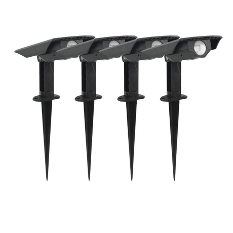 4er-Pack Solar Gartenstrahler, mit verstellbarem Lichtwinkel, 8 Stunden Leuchtdauer, 4000 K (neutralweiß), IP54-Wasserdicht, Gartenspot.