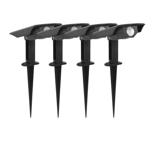 4er-Pack Solar Gartenstrahler, mit verstellbarem Lichtwinkel, 8 Stunden Leuchtdauer, 4000 K (neutralweiß), IP54-Wasserdicht, Gartenspot.
