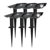 6er-Pack Solar Gartenstrahler, mit verstellbarem Lichtwinkel, 8 Stunden Leuchtdauer, 4000 K (neutralweiß), IP54-Wasserdicht, Gartenspot.