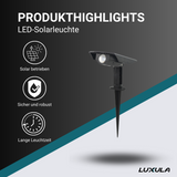 4er-Pack Solar Gartenstrahler, mit verstellbarem Lichtwinkel, 8 Stunden Leuchtdauer, 4000 K (neutralweiß), IP54-Wasserdicht, Gartenspot.