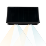 Solar LED Wandleuchte Außen, 2-flammig, 3 Lichtfarben einstellbar (CCT), IP54-wasserdicht, mit Akku, lange Leuchtdauer, Gartenleuchte